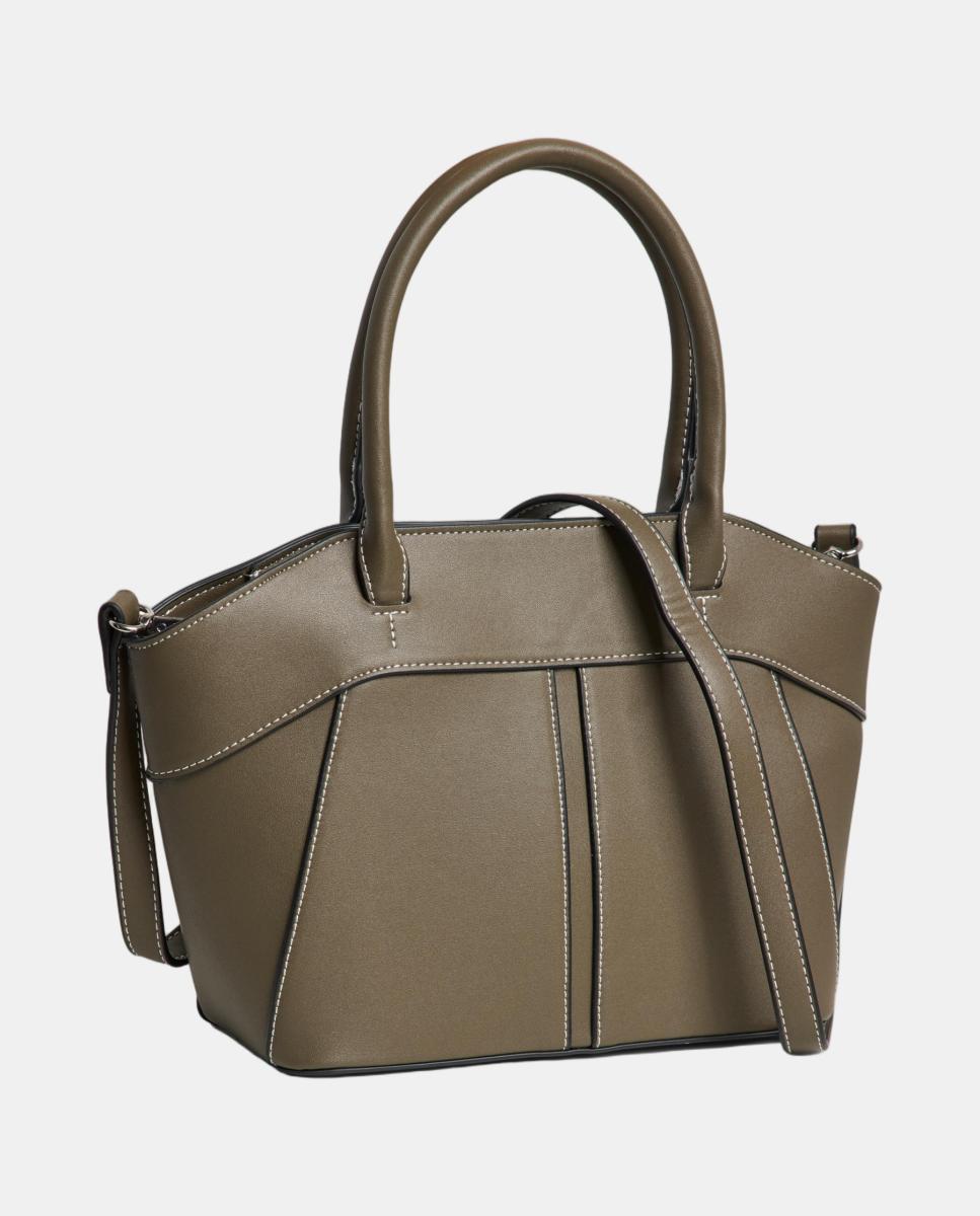 Imagen 0 de Bolso con doble asa y correa ajustable Marrón