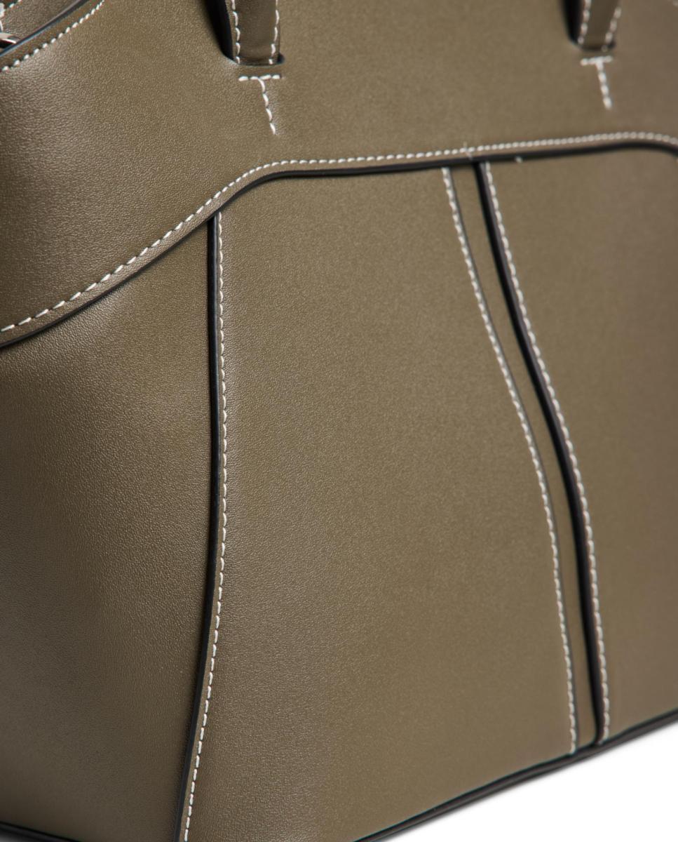 Bolso con doble asa y correa ajustable - Pieces - Marrón Marrón-4