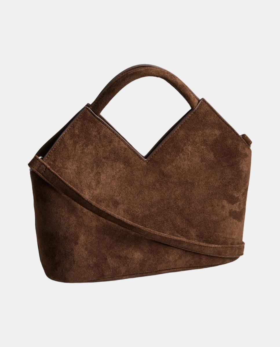 Bolso con doble asa y cierre ajustable - Pieces - Marrón oscuro Marrón oscuro-2