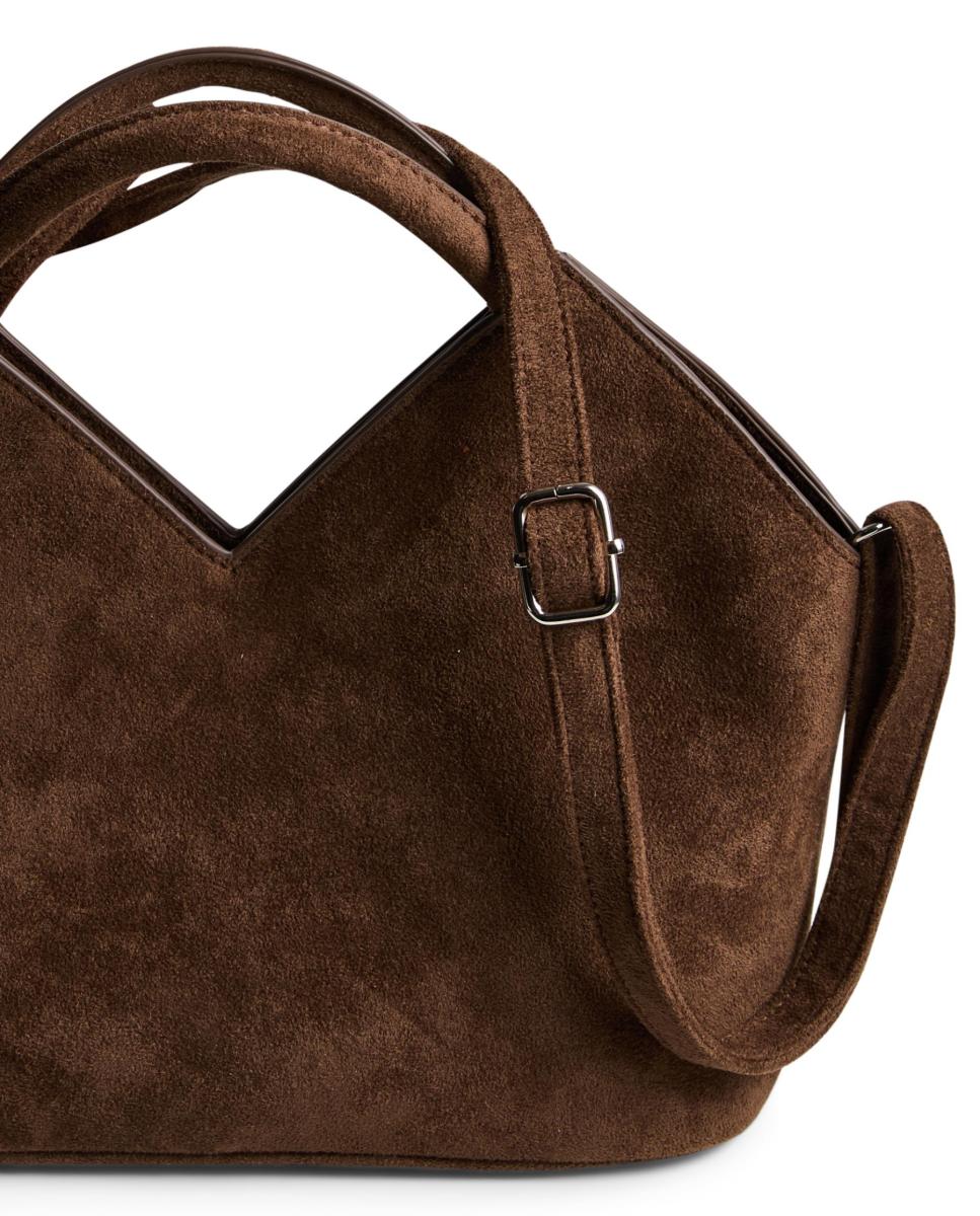 Bolso con doble asa y cierre ajustable - Pieces - Marrón oscuro Marrón oscuro-4