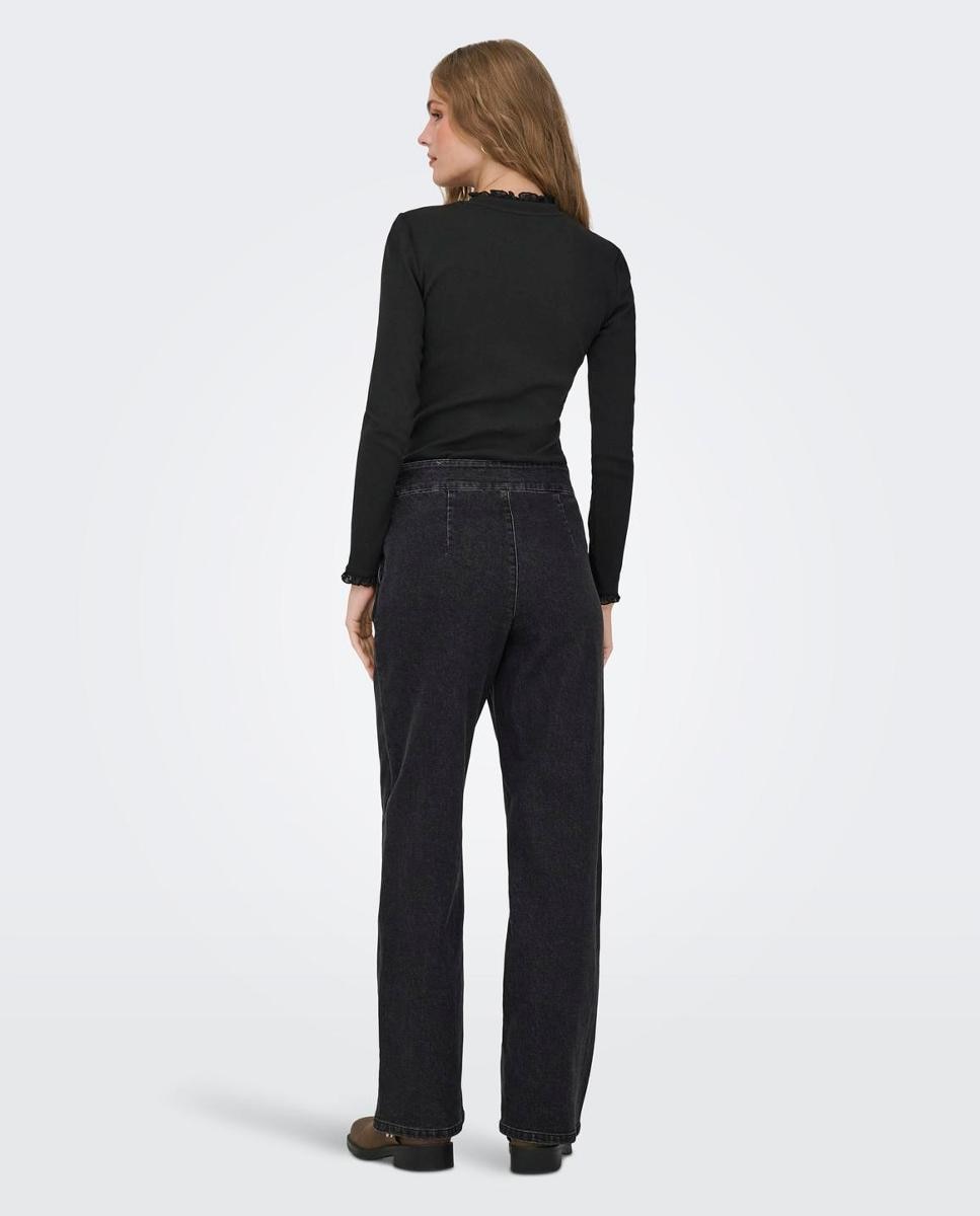 Pantalón vaquero de mujer largo - jdy - Gris oscuro Gris oscuro-2
