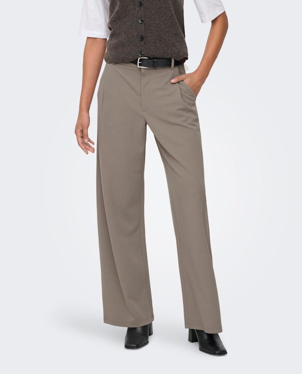 Calças fluidas Taupe-3