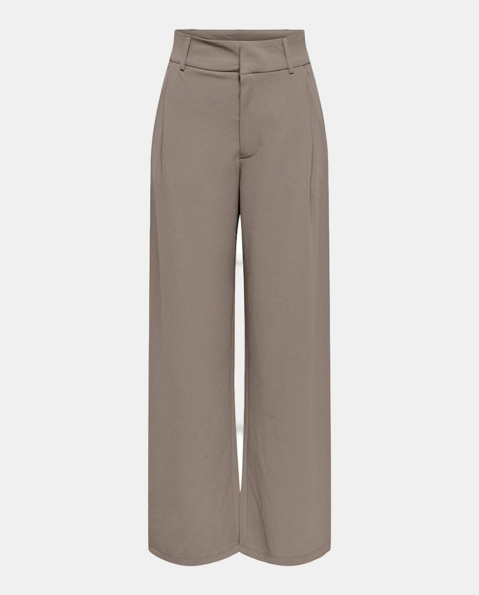 Calças fluidas Taupe-5