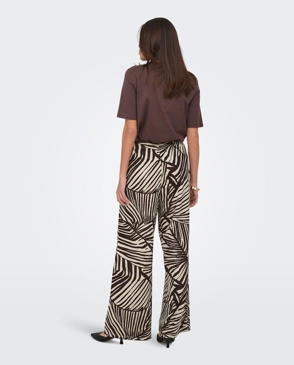 Pantalón largo de mujer estampado con cordón ajustable - jdy - Lana Lana-3