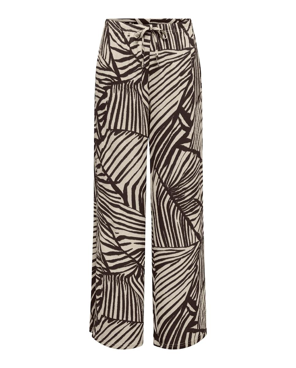 Pantalón largo de mujer estampado con cordón ajustable - jdy - Lana Lana-6
