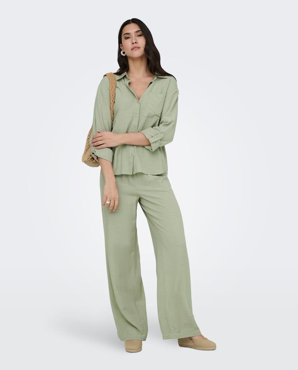 Imagem 0 de Calças de Linho com Elástico na Cintura