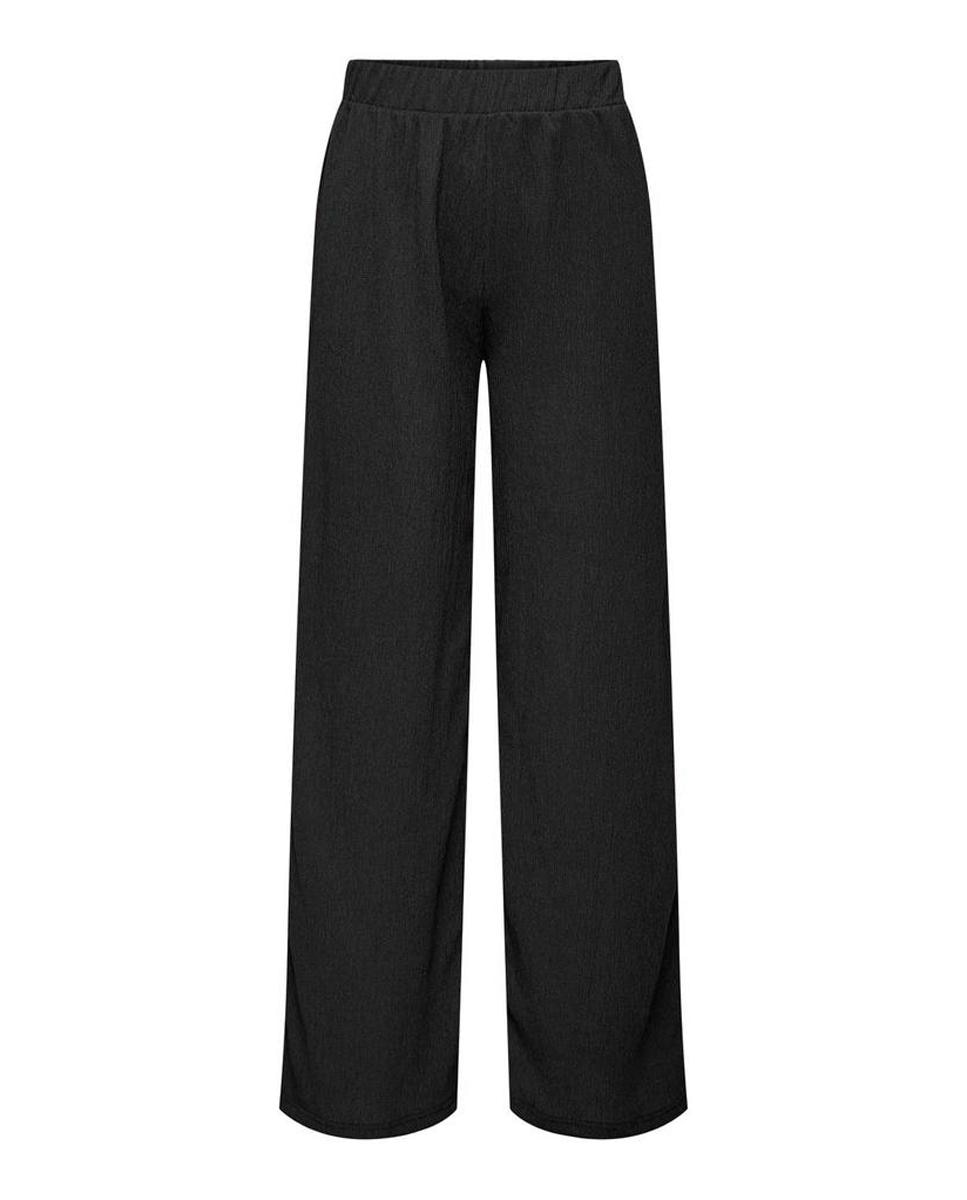 Calças Largas com Cintura Elástica Preto-7