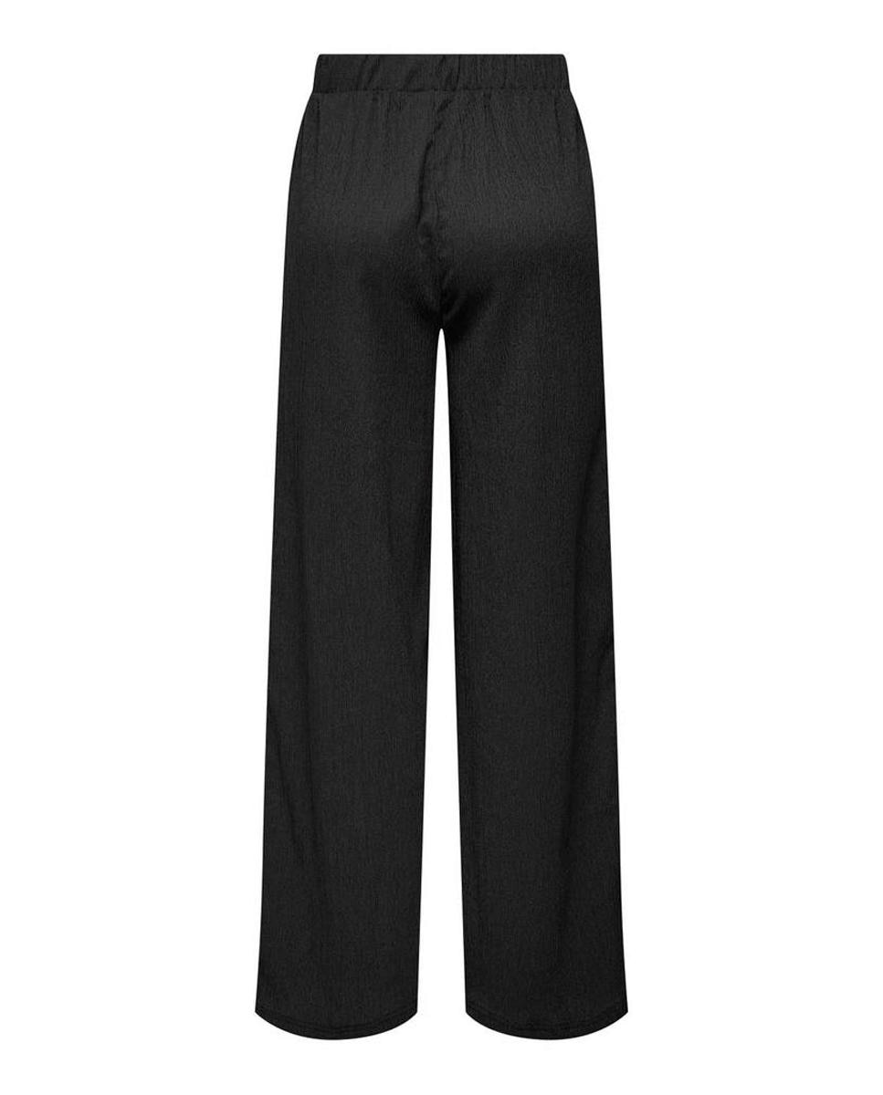 Calças Largas com Cintura Elástica Preto-8