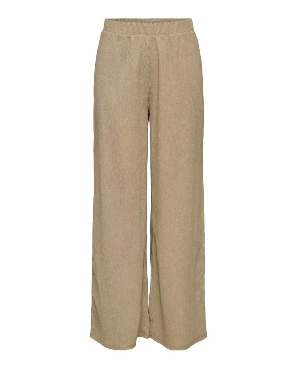 Calças Largas com Cintura Elástica Taupe-6