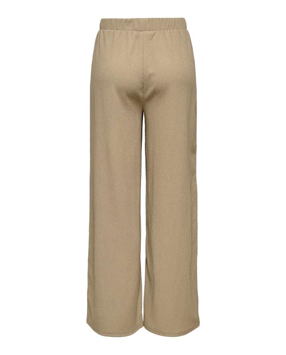 Calças Largas com Cintura Elástica Taupe-7