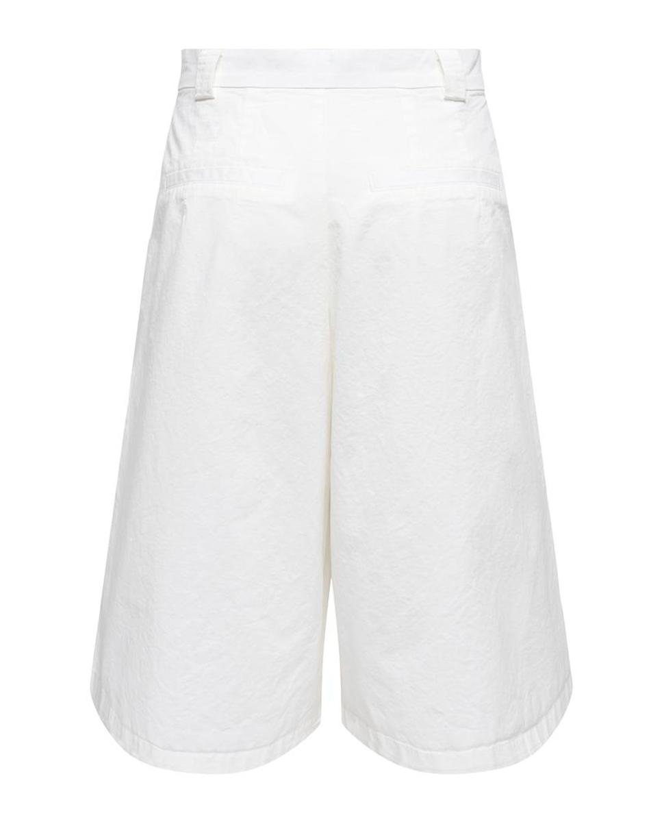 Bermudas de Cintura Subida com Bolsos Branco-7