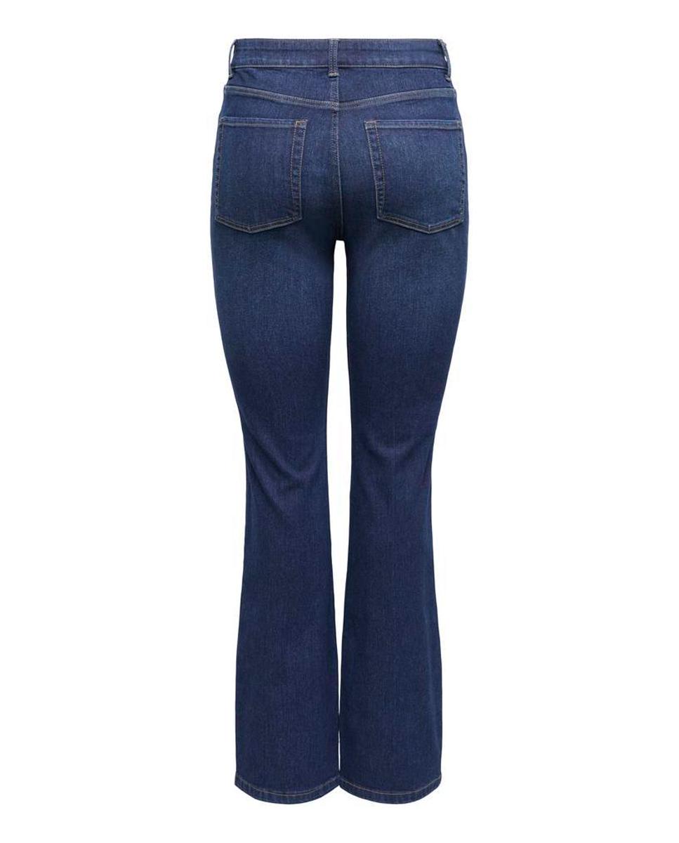Jeans à Boca de Sino com Cintura Subida Azul-marinho-7