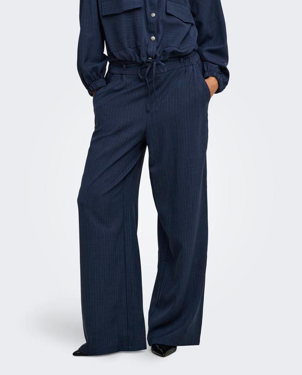 Pantalón de mujer tapered fit con cintura alta - jdy - Azul índigo Azul índigo-2