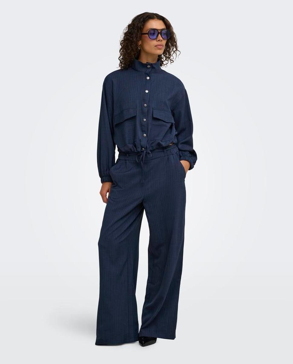 Pantalón de mujer tapered fit con cintura alta - jdy - Azul índigo Azul índigo-4