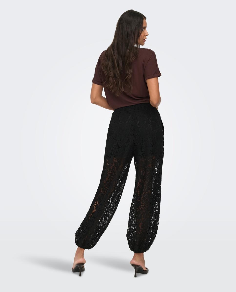 Pantalón de mujer bombacho encaje - jdy - Negro Negro-3