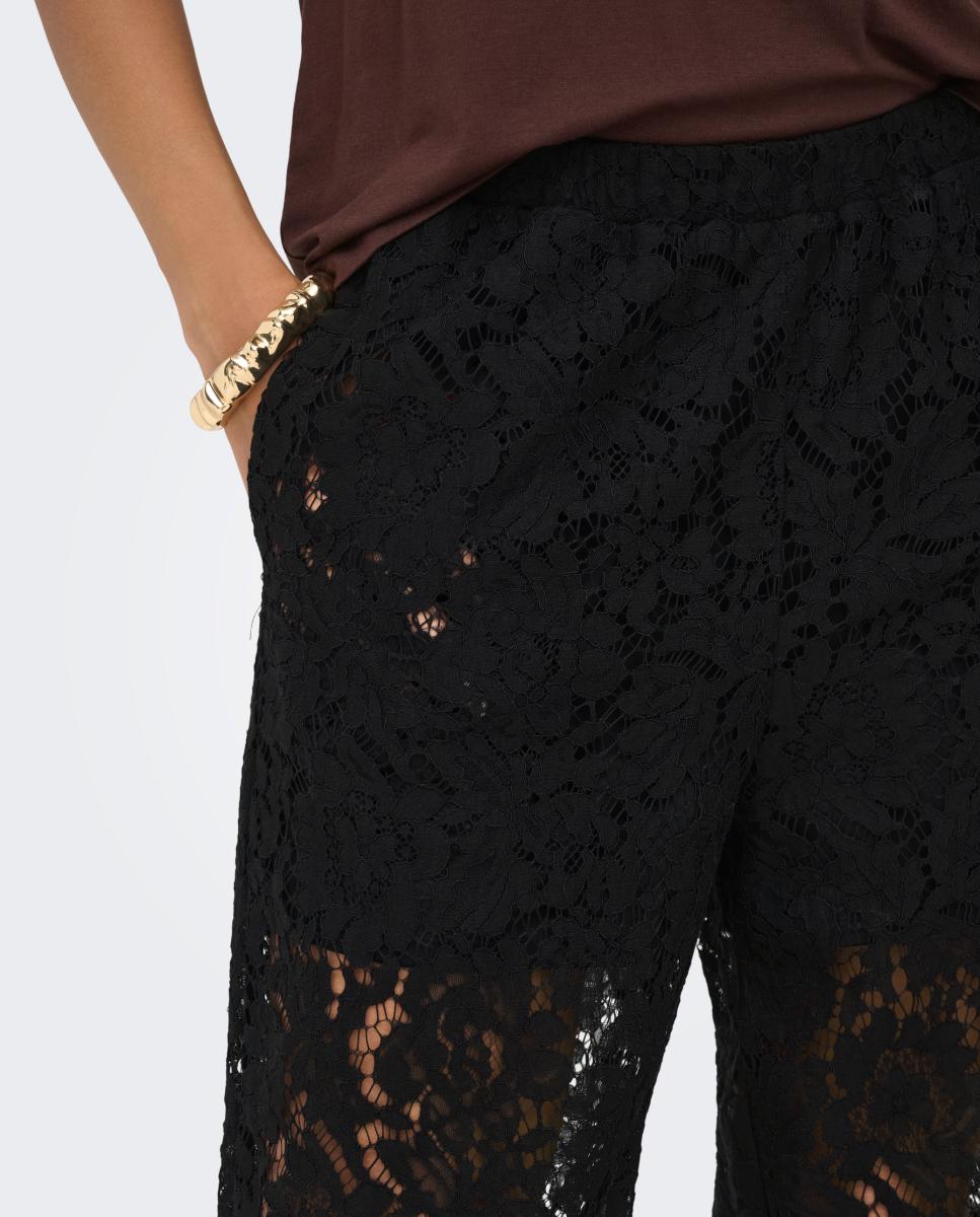 Pantalón de mujer bombacho encaje - jdy - Negro Negro-5