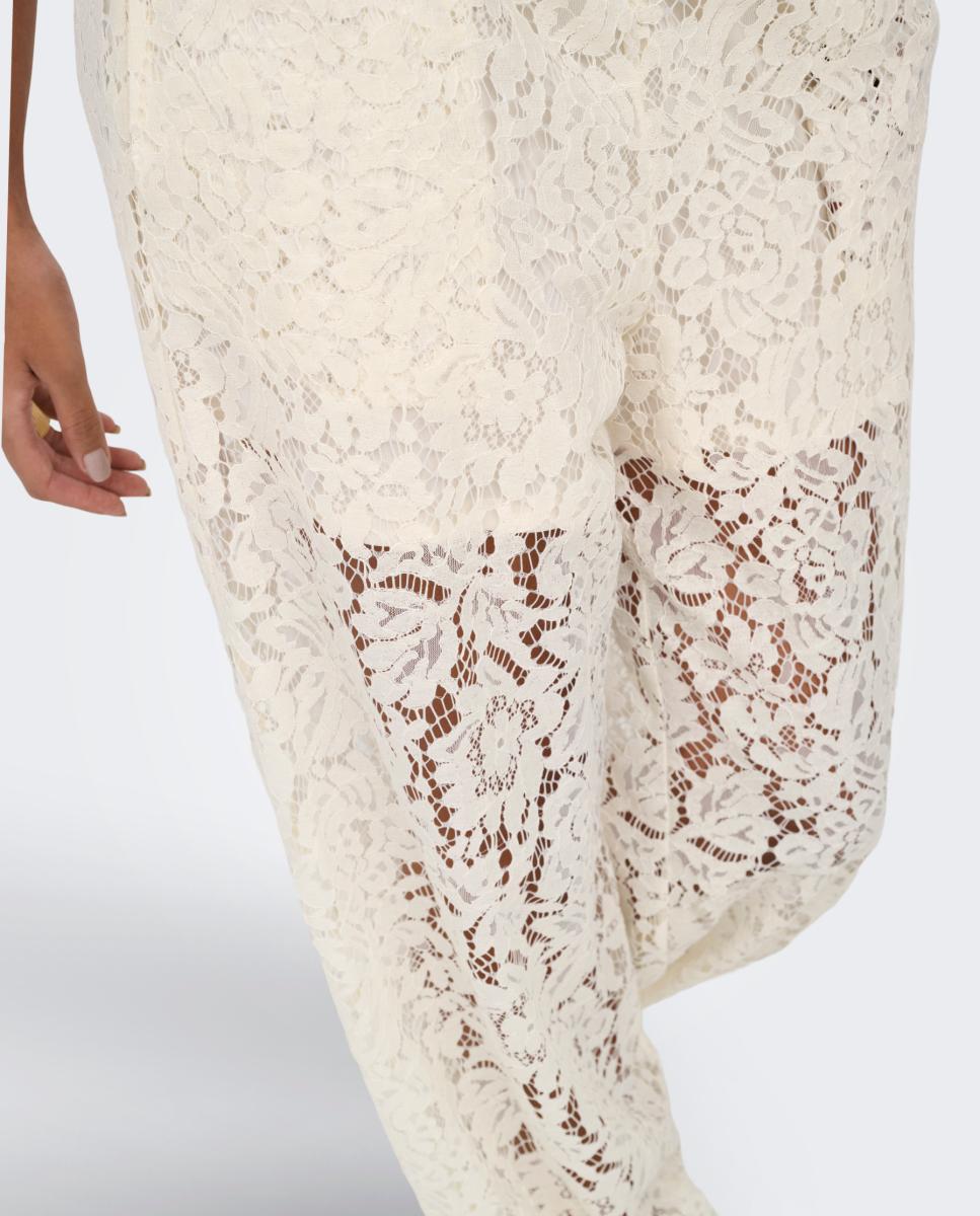 Pantalón de mujer bombacho encaje - jdy - Beige Beige-4