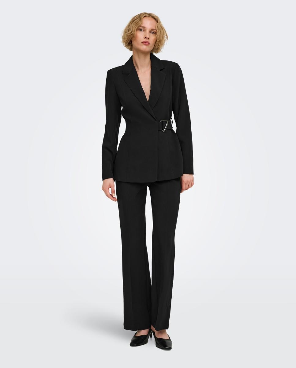 Imagen 0 de Pantalón de mujer campana con cierre de lazada Negro