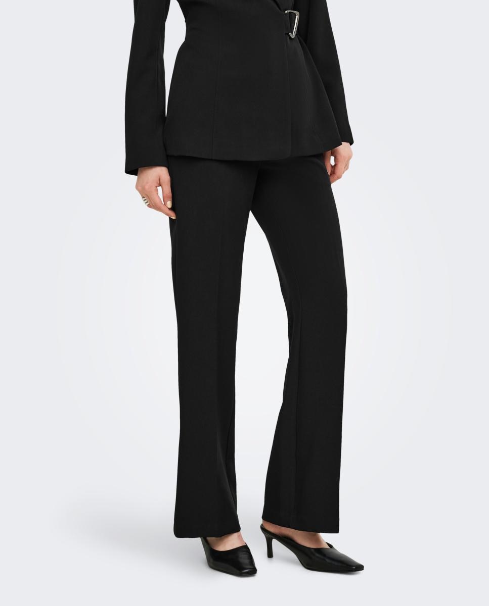 Pantalón de mujer campana con cierre de lazada - jdy - Negro Negro-2