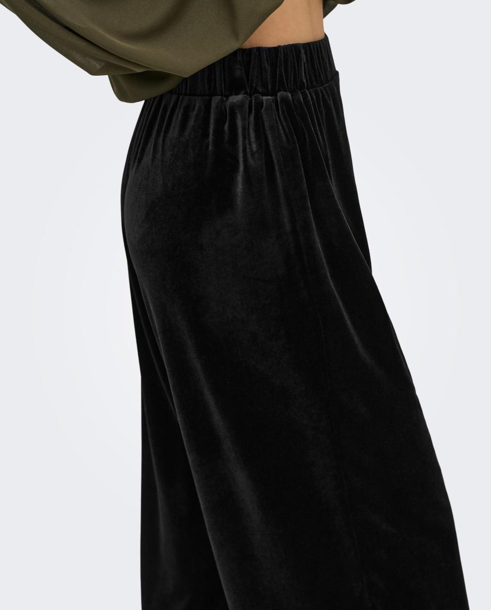 Pantalón de mujer wide leg con cintura elástica - jdy - Negro Negro-5