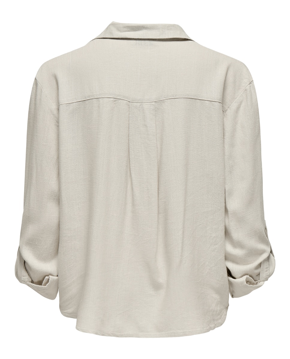 Camisa de mujer de lino y manga larga - jdy - Beige Beige-6