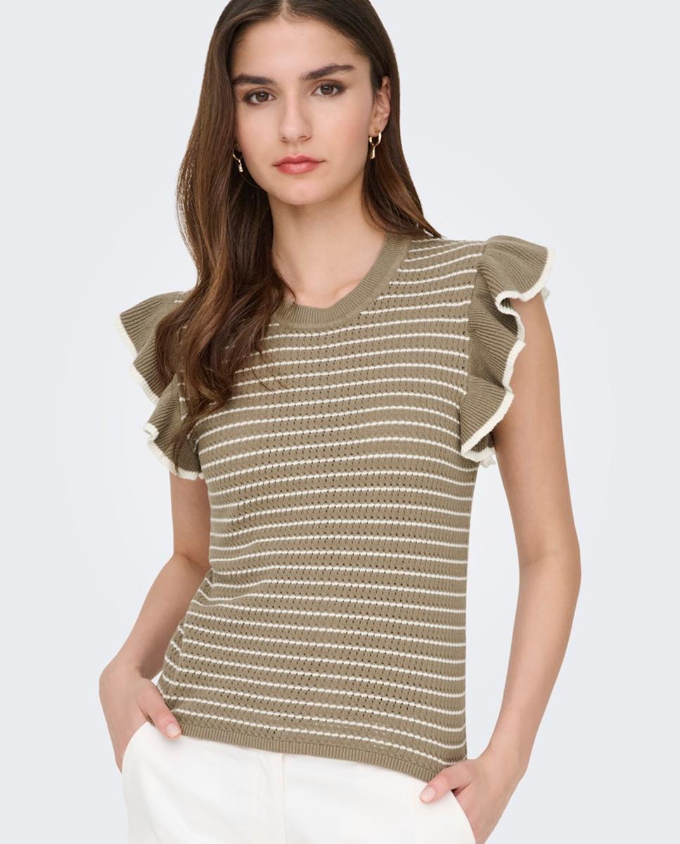 Top de mujer de punto con volantes - jdy - Topo Topo-4