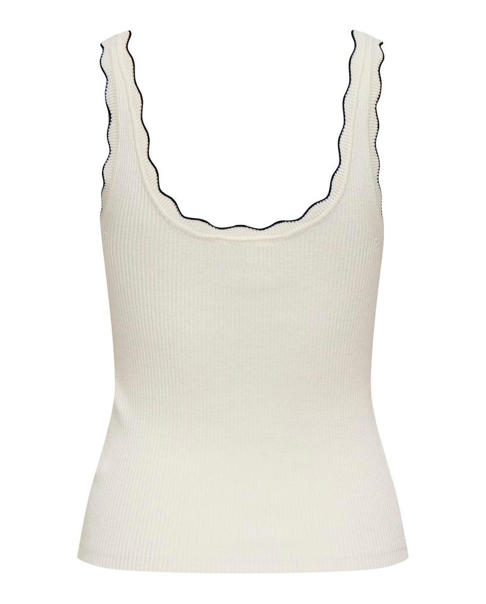 Top de Alças com Malha Canelada Branco-6