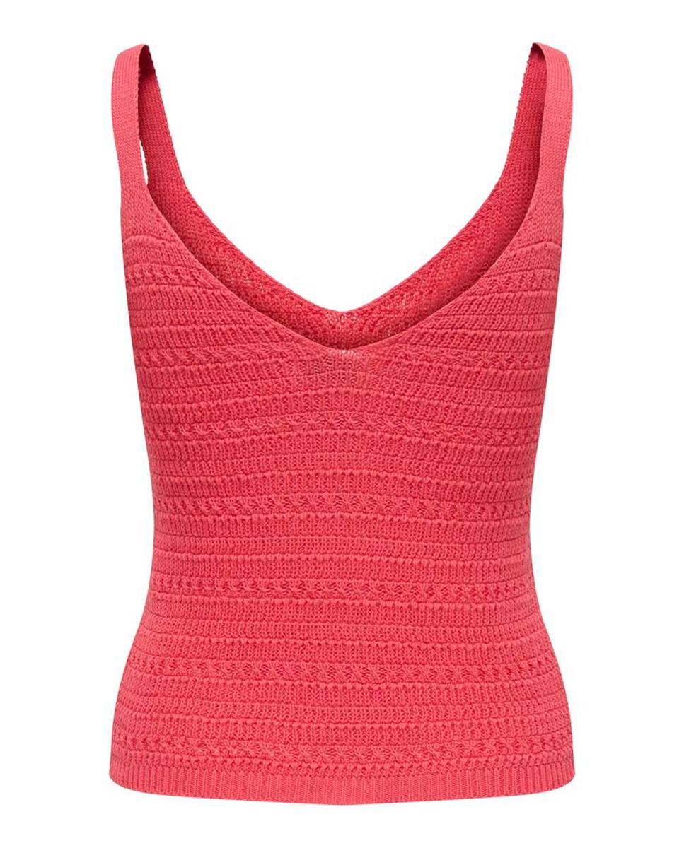 Top de punto de mujer tirantes con cuello pico - jdy - Rosa Rosa-6