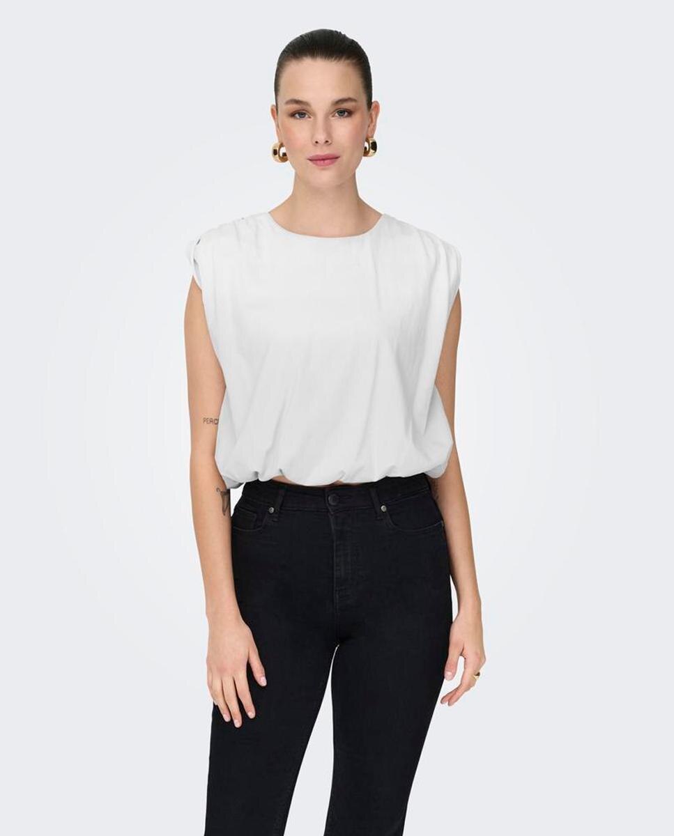 Top de mujer sin mangas oversize con cuello redondo - jdy - Blanco Blanco-1