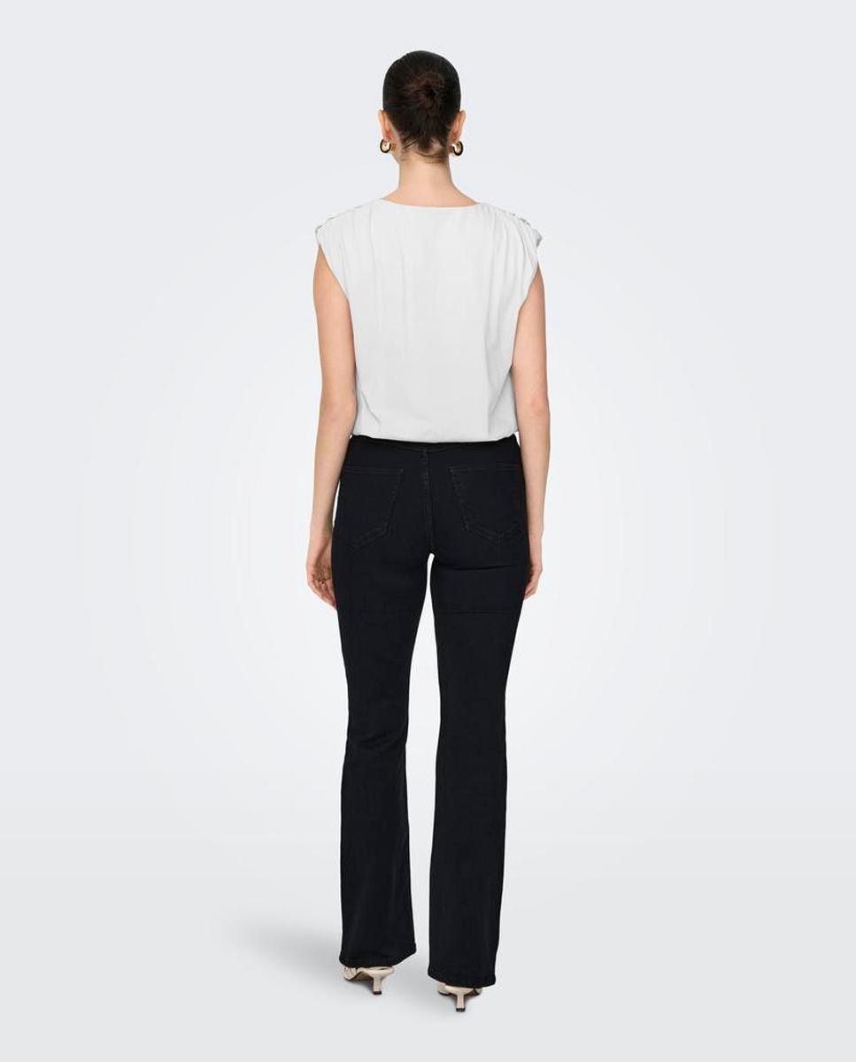 Top de mujer sin mangas oversize con cuello redondo - jdy - Blanco Blanco-2