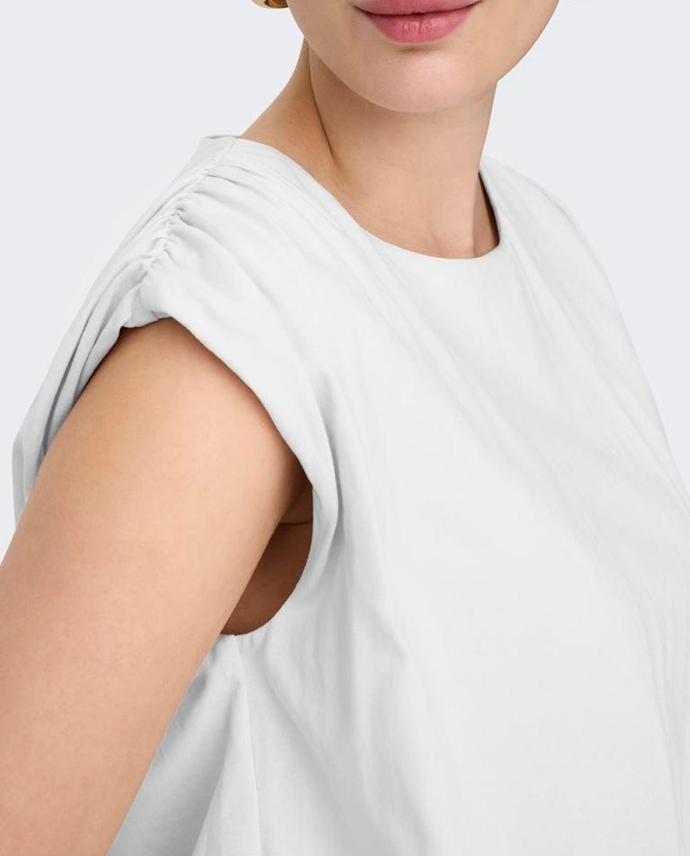 Top de mujer sin mangas oversize con cuello redondo - jdy - Blanco Blanco-3