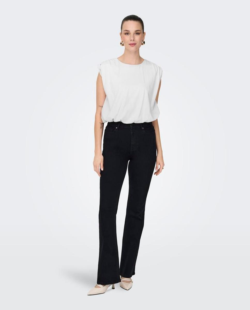 Top de mujer sin mangas oversize con cuello redondo - jdy - Blanco Blanco-7