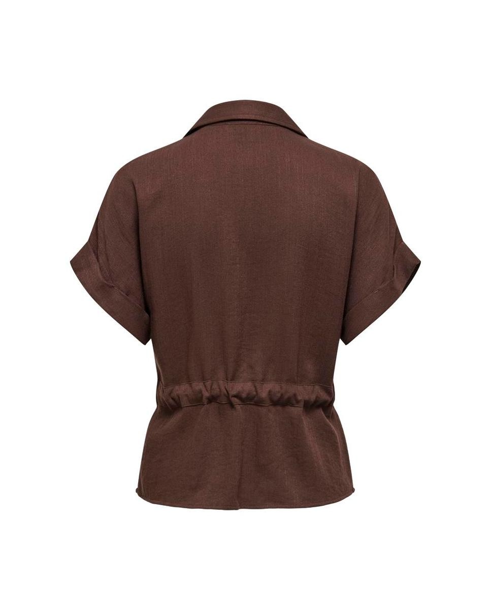 Sobrecamisa de mujer de manga corta con cremallera - jdy - Marrón oscuro Marrón oscuro-6