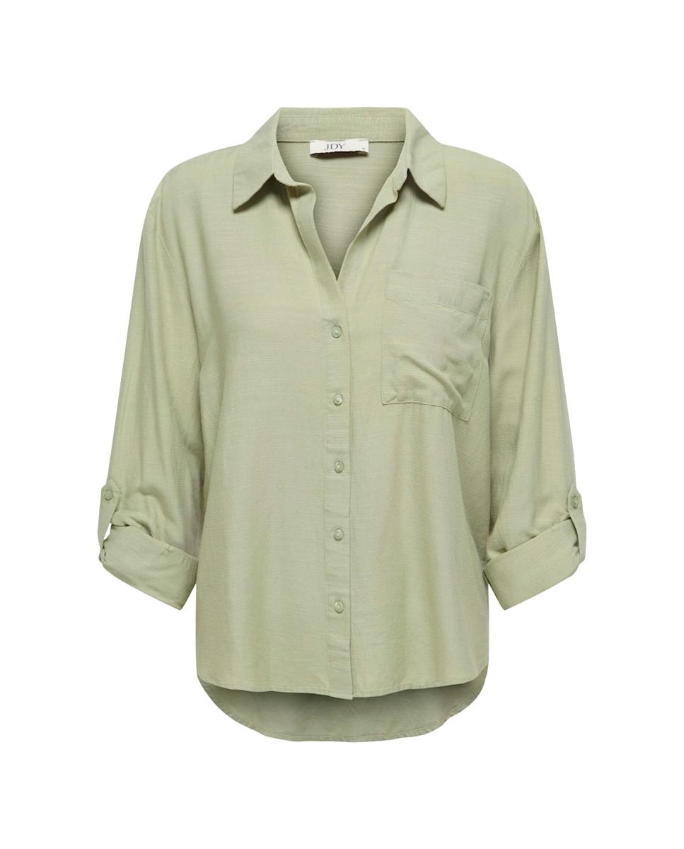 Camisa de Linho com Manga Comprida Verde pardo-6