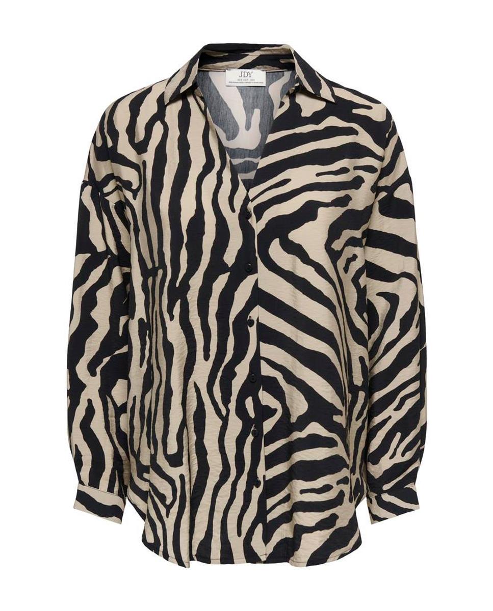 Camisa de mujer de manga larga con cuello camisero - jdy - Beige Beige-4