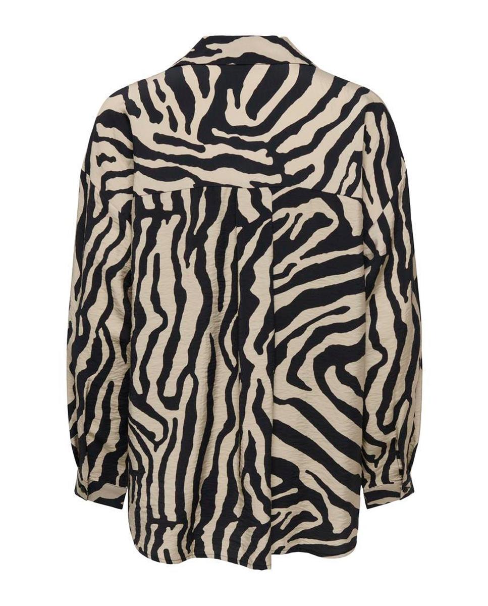 Camisa de mujer de manga larga con cuello camisero - jdy - Beige Beige-5