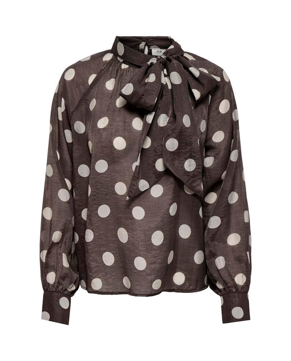 Blusa com Detalhe de Laço Castanho-escuro-5