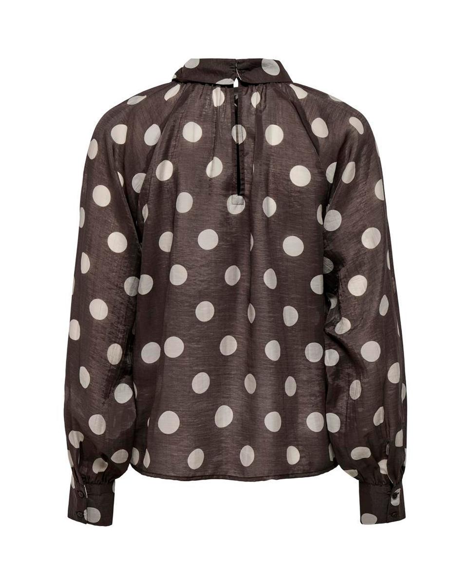 Blusa com Detalhe de Laço Castanho-escuro-6