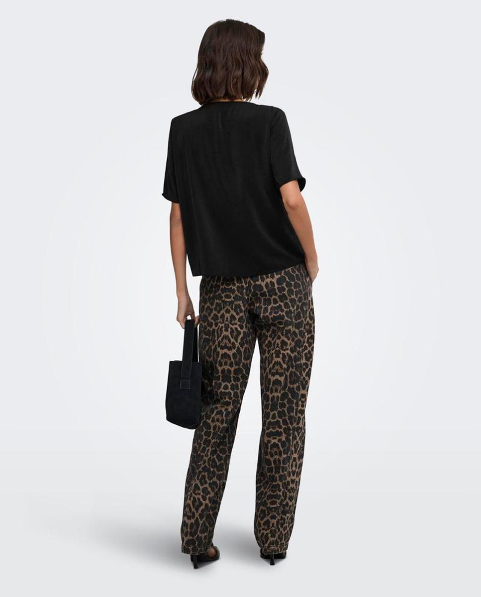 Blusa de mujer con escote en U y manga al codo - jdy - Negro Negro-2