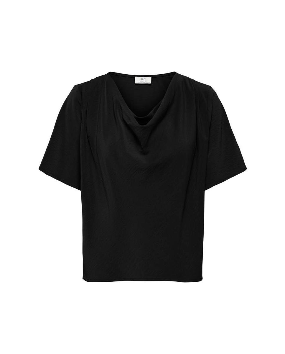 Blusa de mujer con escote en U y manga al codo - jdy - Negro Negro-6