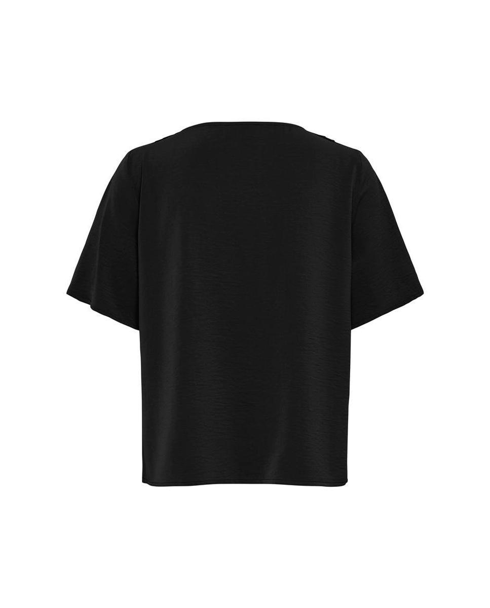Blusa de mujer con escote en U y manga al codo - jdy - Negro Negro-7