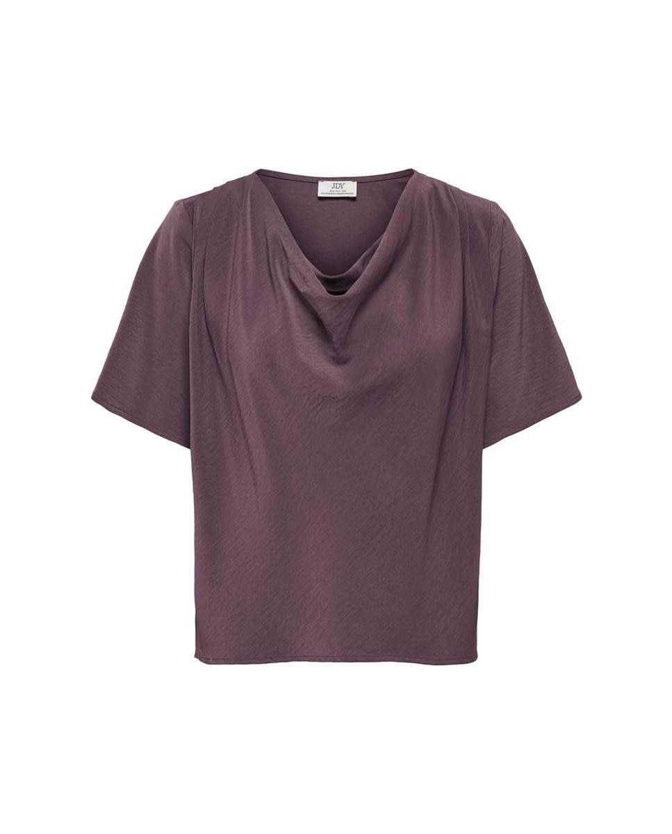 Blusa de mujer con escote en U y manga al codo - jdy - Rojo Granate Rojo Granate-5
