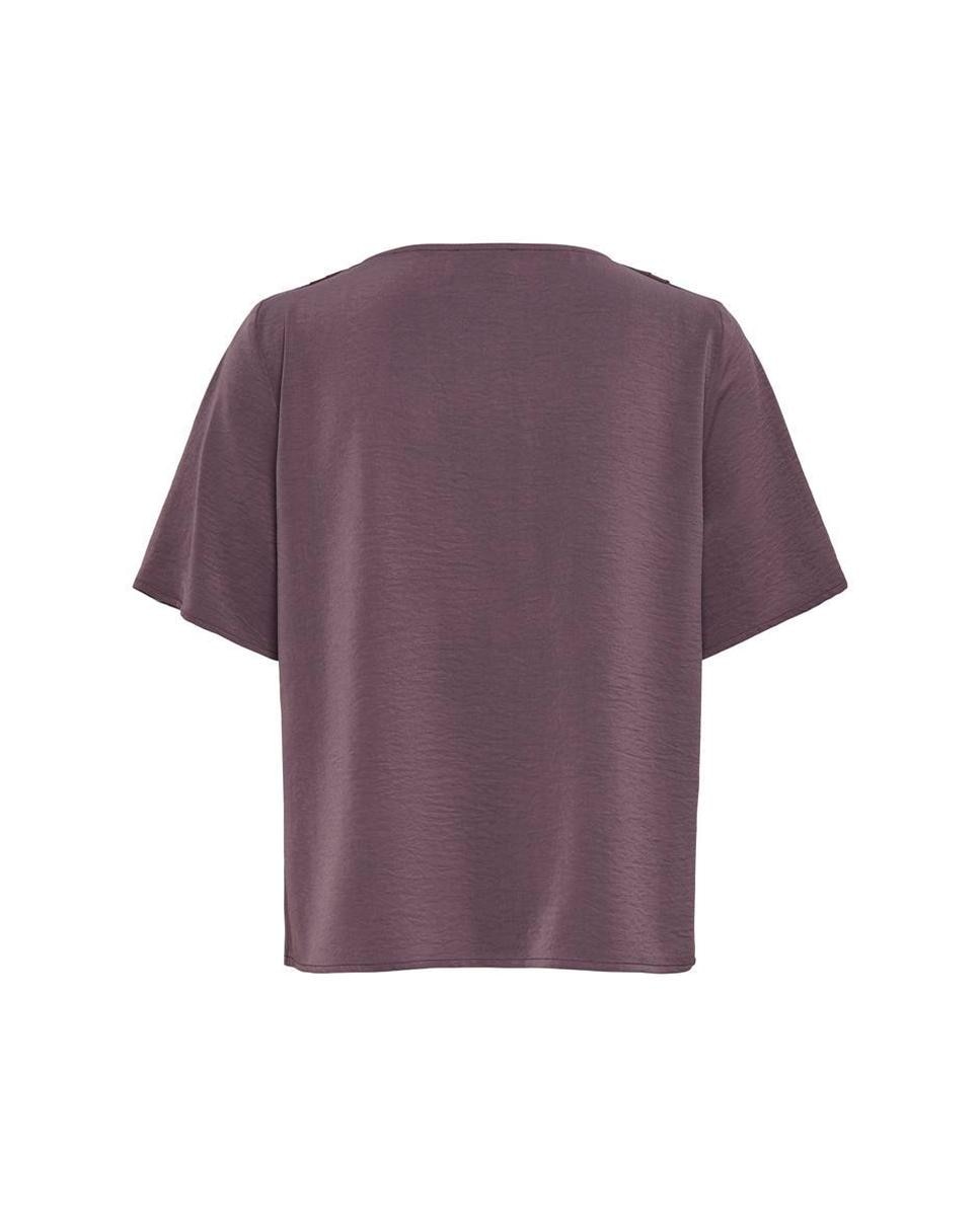 Blusa de mujer con escote en U y manga al codo - jdy - Rojo Granate Rojo Granate-6