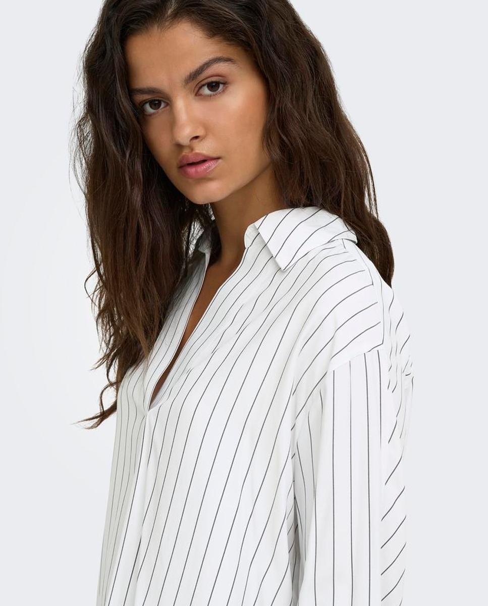 Camisa de mujer de manga larga con cuello clásico - jdy - Blanco Blanco-3