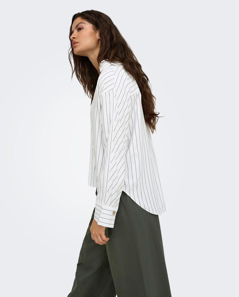 Camisa de mujer de manga larga con cuello clásico - jdy - Blanco Blanco-4