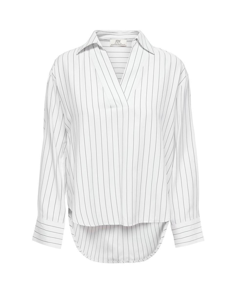 Camisa de mujer de manga larga con cuello clásico - jdy - Blanco Blanco-5