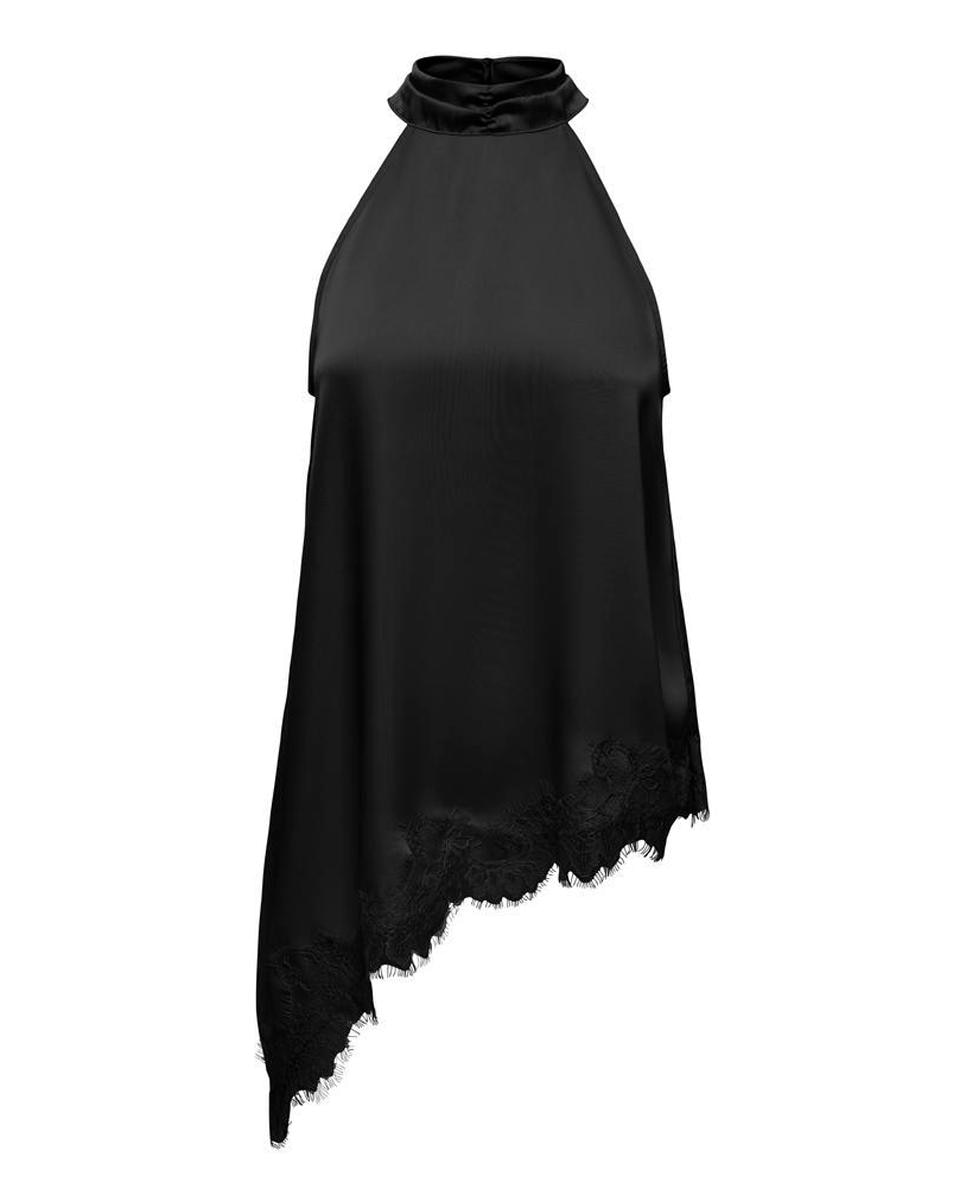 Imagen 0 de Top de mujer asimétrico con escote halter Negro