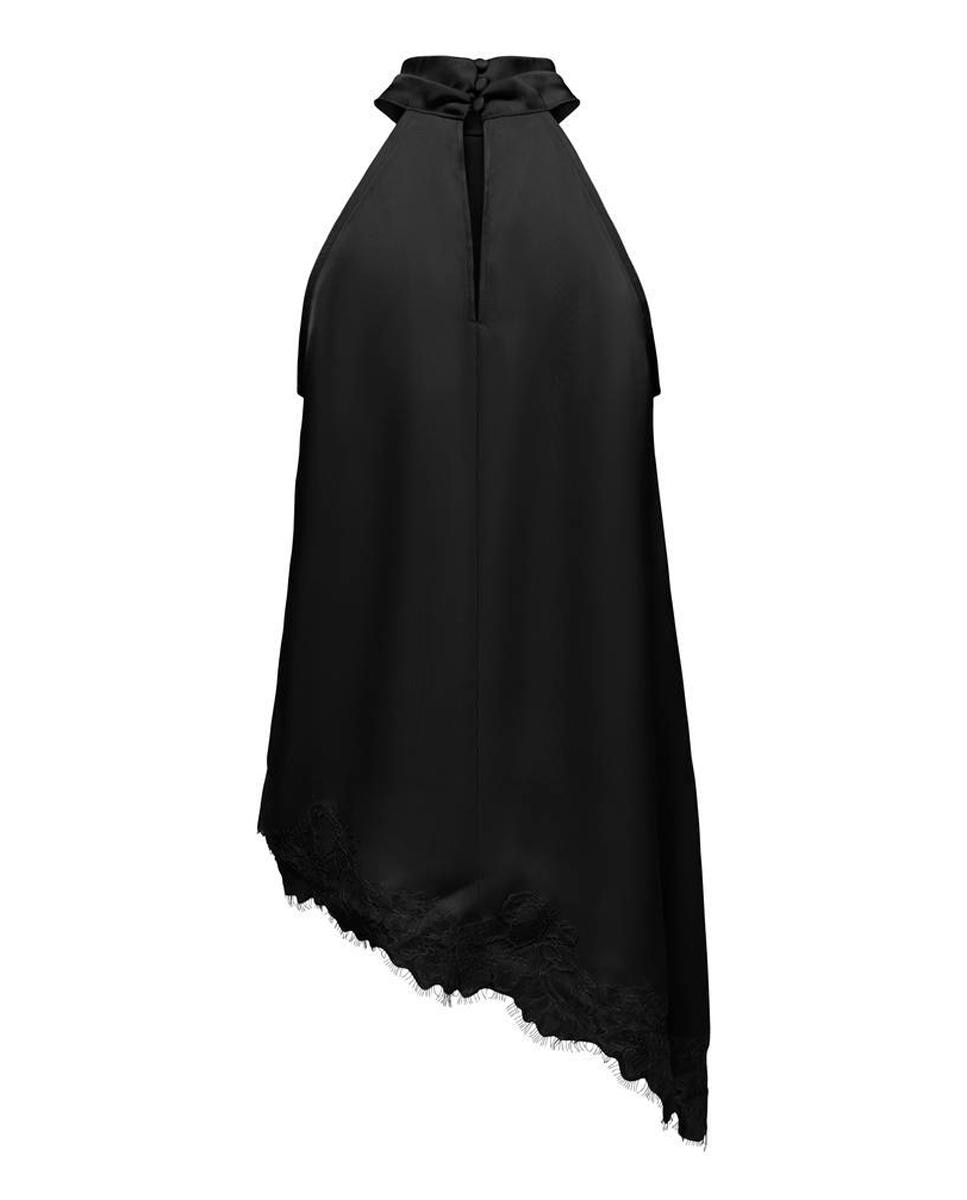 Top de mujer asimétrico con escote halter - jdy - Negro Negro-2