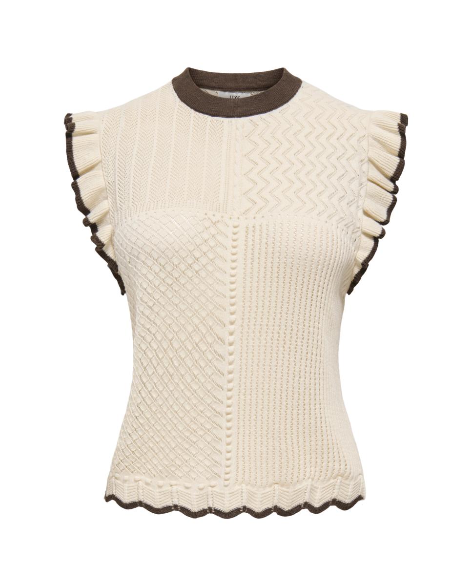 Top de mujer de punto volante - jdy - Beige Beige-6