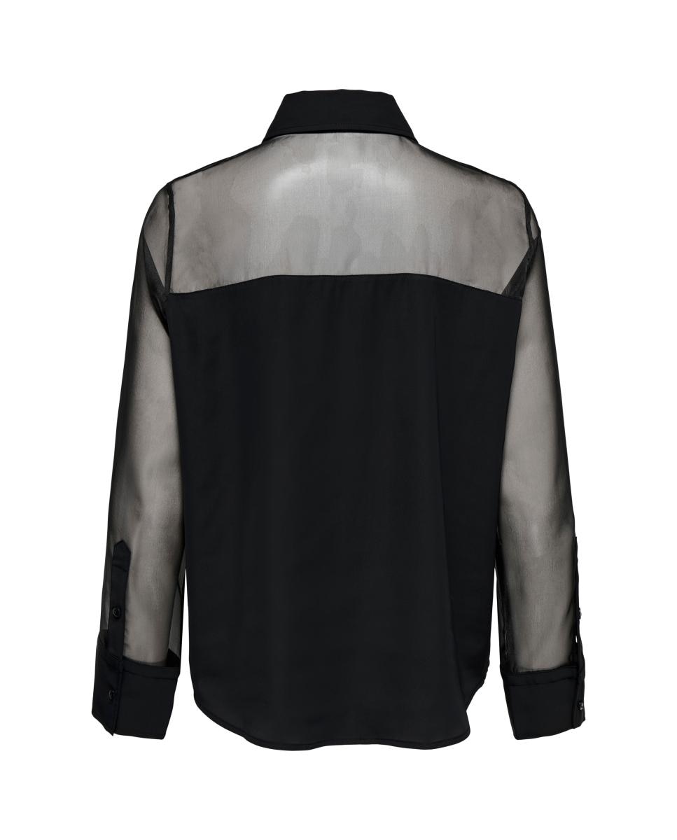 Camisa de mujer con cuello camisero y manga larga - jdy - Negro Negro-6